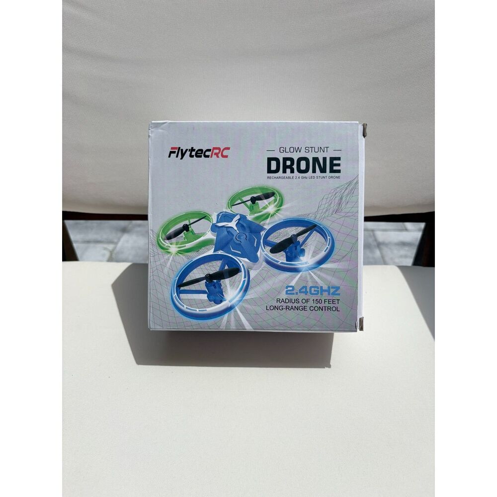 FlytecRC Glow Stunt Drone 2.4GHz Rechargeable LED RC Quadcopter Toy